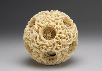 图片[3]-Set of carved openwork concentric ivory balls with cloud-and-dragon decoration, Guangdong, Qing dynasty, 19th century-China Archive